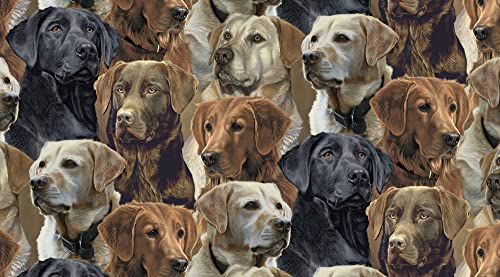 Premium Labrador Retriever Allover Cotton Fabric Panel – 36" x 44" – Perfect for Quilting, Sewing, and Crafting Enthusiasts