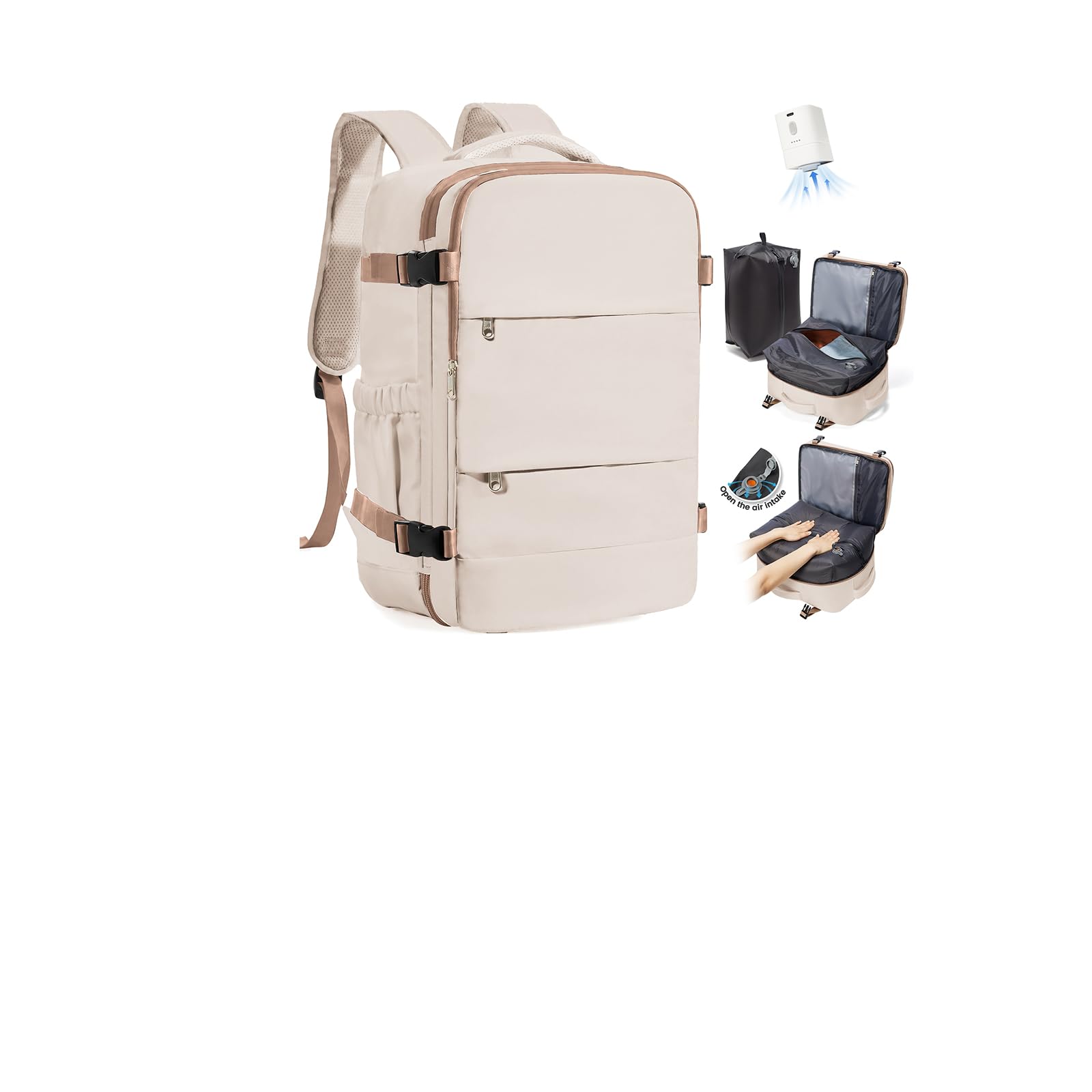SZLX Zaino Ryanair 40x30x20 Sottovuoto con Pompa Zaino Ryanair 40x20x25 Donna Zaino da Viaggio Wizzair Bagaglio a Mano Uomo per Laptop da 14 Pollici Borse da Cabina 45x36x20 Easyjet con Porta Scarpe