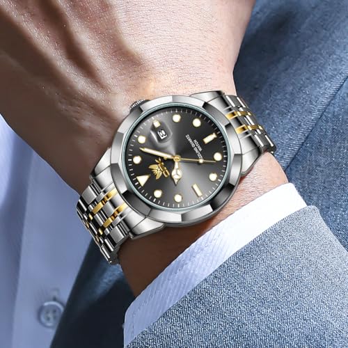 Image of OPK Watches for Men Diamond Roman Analog Mens Watches Waterproof Large Stainless Steel Men Wrist Watch Business Father Gift Watch