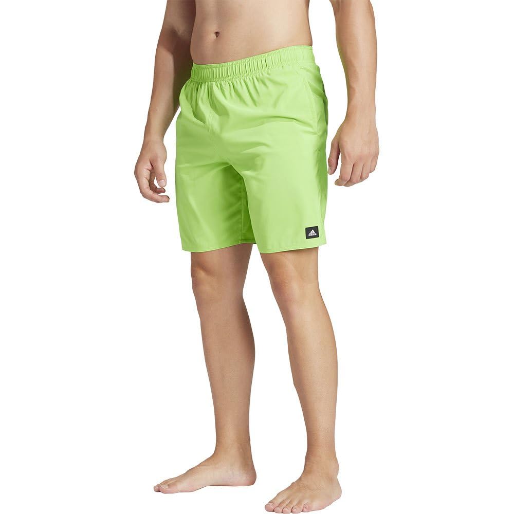 adidas Solid CLX Classic-Length Swim Shorts Bañador para Hombre, Lucid Lime/White, XXL Men's