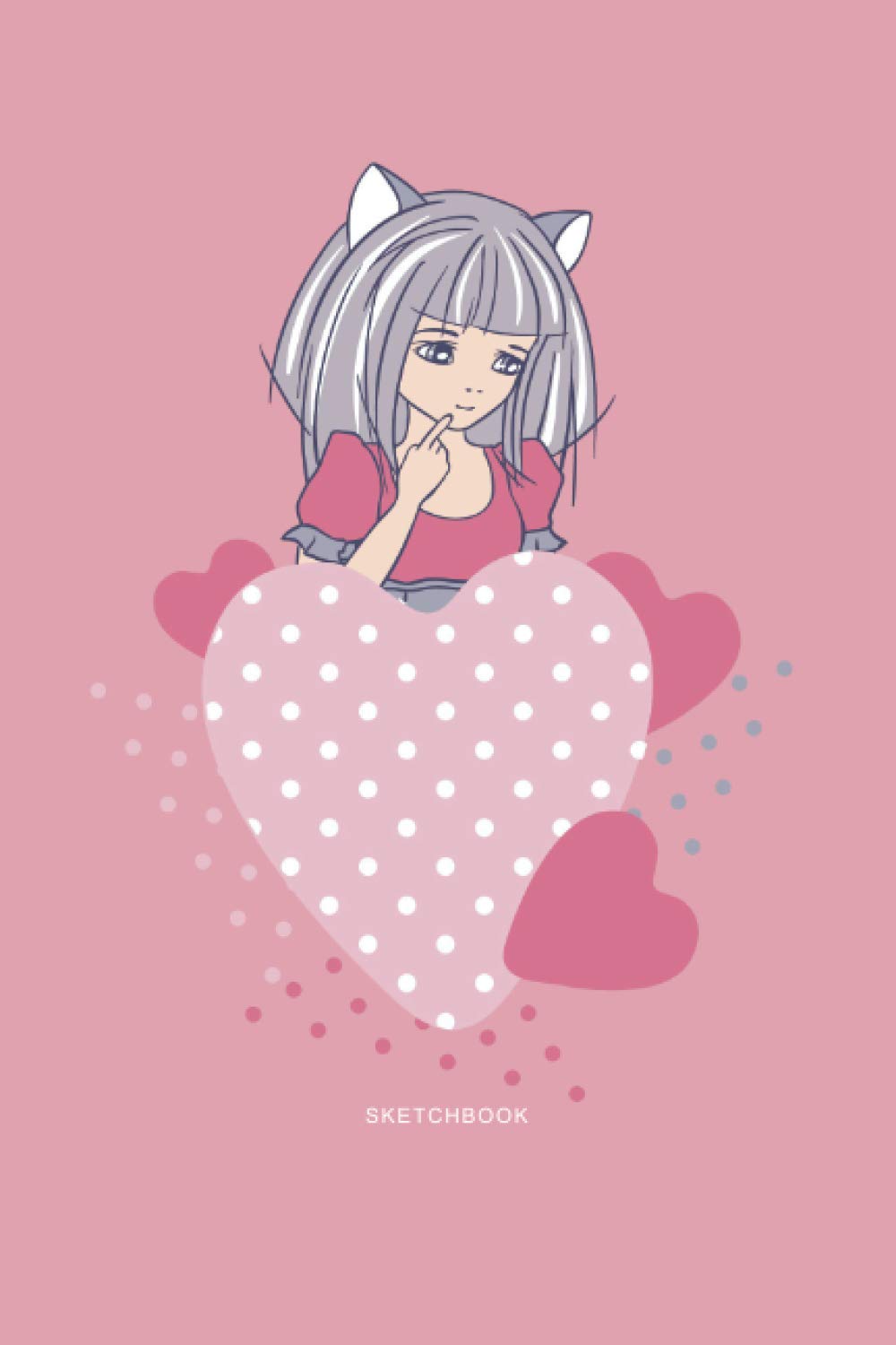 Anime Sketchbook: cute pink manga cover sketch paper book - drawing paper for sketches on 150 pages 6x9 (sketching, painting, scribbling, comic, storyboard etc.)