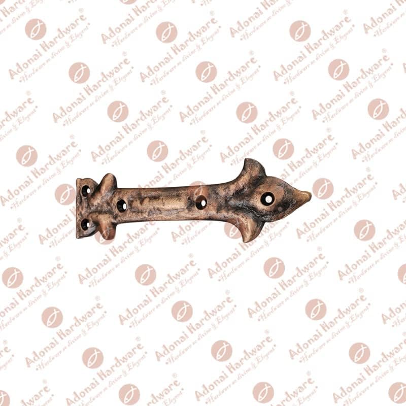 Image of Adonai Hardware inchAdonijah inch Antique Cast Iron Strap False or Faux or Dummy Hinge Front (6.5 inch x 4 Pack, Antique Copper) for Barn Doors, Gates, Cabinets, Wooden Box, Furniture, Chest, Trunks and Sheds