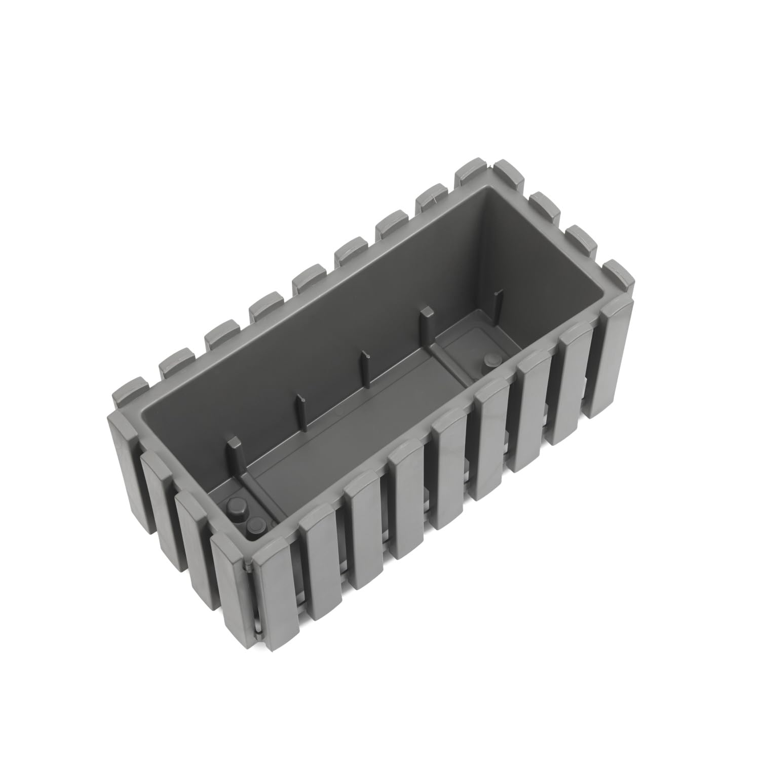 Tymar Blumenkasten landhausstil, Balkonkasten lattenoptik, Pflanzkasten Landhaus, 2er-Pack, Garten, Balkon, Terrasse (Anthrazit, 60 cm)