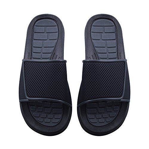 Sky Sole Mens Slide Sandals With Adjustable Strap, Grey Trim, 10 #TOP2
