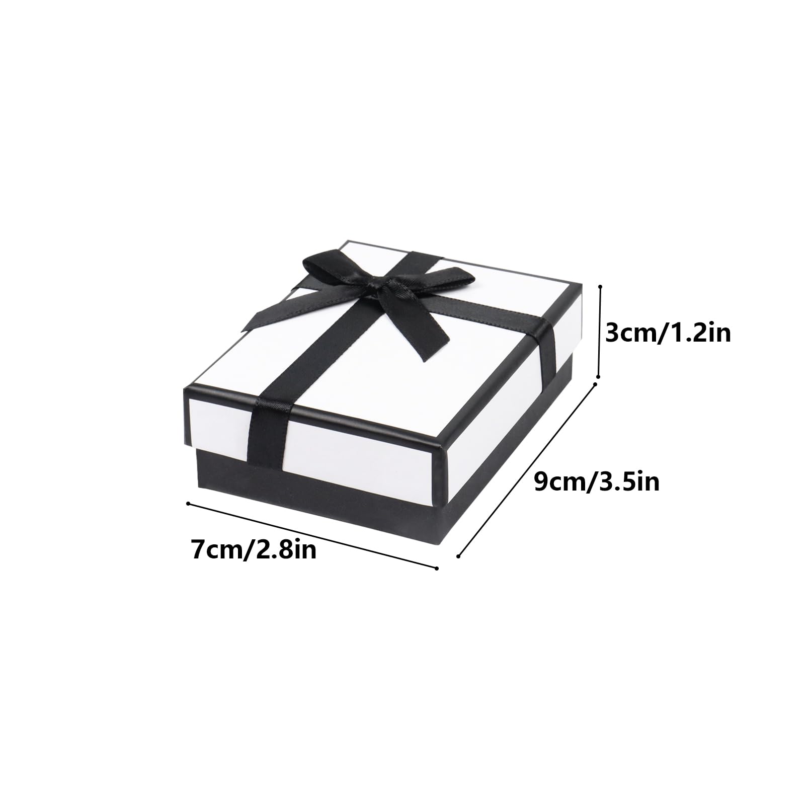 GOTFUN 4 scatole regalo per gioielli, piccole scatole regalo, 7 x 7 x 3,5 cm, con coperchio e biglietti di auguri, piccola scatola regalo per bracciale, anello, collana, orecchino (grigio