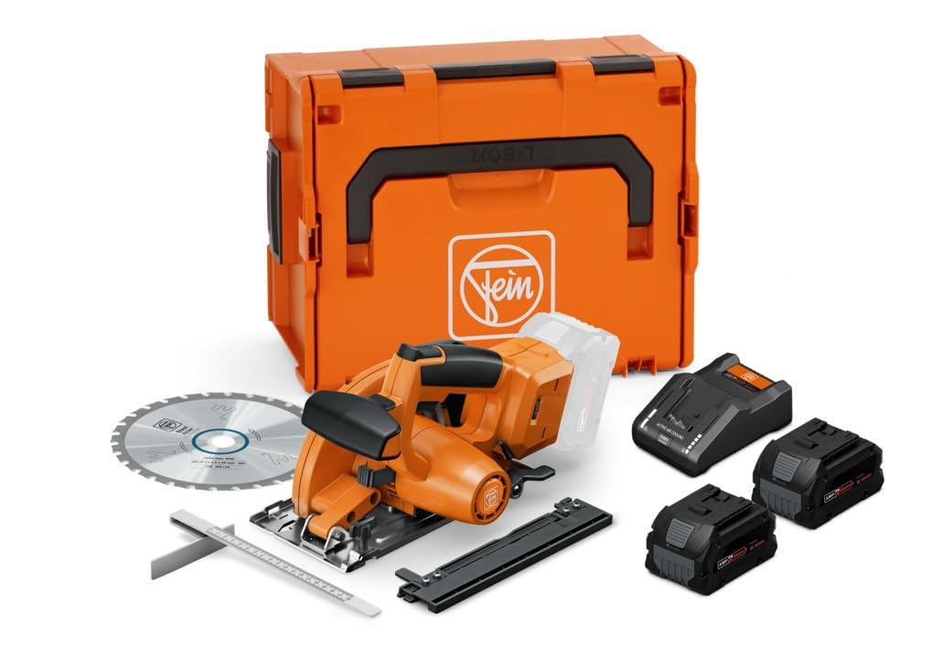 FEIN Sierra circular para metal a batería F-IRON Cut 57 AS para un corte en frío rápido y preciso de chapas, tubos y perfiles.Incluye set con 2 baterías de 8 Ah ProCORE y cargador rápido.