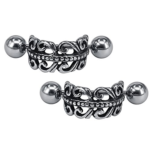 Punk Unique Cartilage Ear Cuff Surgical Steel Barbell Earring Hoop Tragus Helix Ear Lobe Stud Earrings (Style #3)