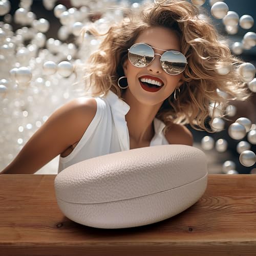 Image of MyEyeglassCase Large Hard Sunglasses Case | fits Large curved Sunglasses, with microfiber bag and cleaning cloth