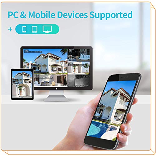 HeimVision HM241 1080P Wireless Security Camera System, 8CH NVR 4Pcs Outdoor WiFi Surveillance Camera with Night Vision, Waterproof, Motion Alert, Remote Access, No Hard Disk