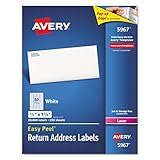 Averyamp;reg; Return Address Labels for Laser Printer, 1/2 x 1-3/4, White, 20,000 per Box