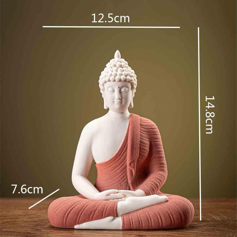 Figuras de Budas Estatua de Buda pequeña de cerámica, Adorno for Escritorio, Sala de Estar, Oficina, decoración Budas Decorativos