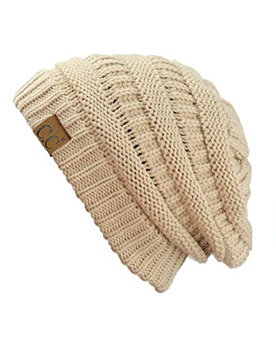 Image of Cambridge Select Thick Slouchy Knit Oversized Beanie Cap Hat