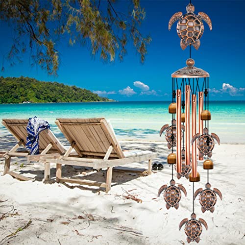Image of Turtle Wind Chimes for Outside, Sea Turtle Gifts for Women, Turtle Decor