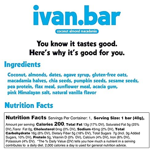 Miniatura 7 de ivan.bar Barrita energética llena de proteínas, proporciona energía saludable, vegano, ingredientes totalmente naturales, sin soja, lácteos y gluten