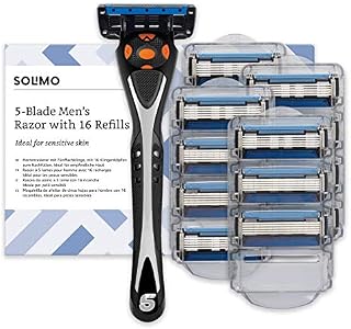 Amazon Brand - Solimo Male 5 Blade Men's Razor With 16 Refills
