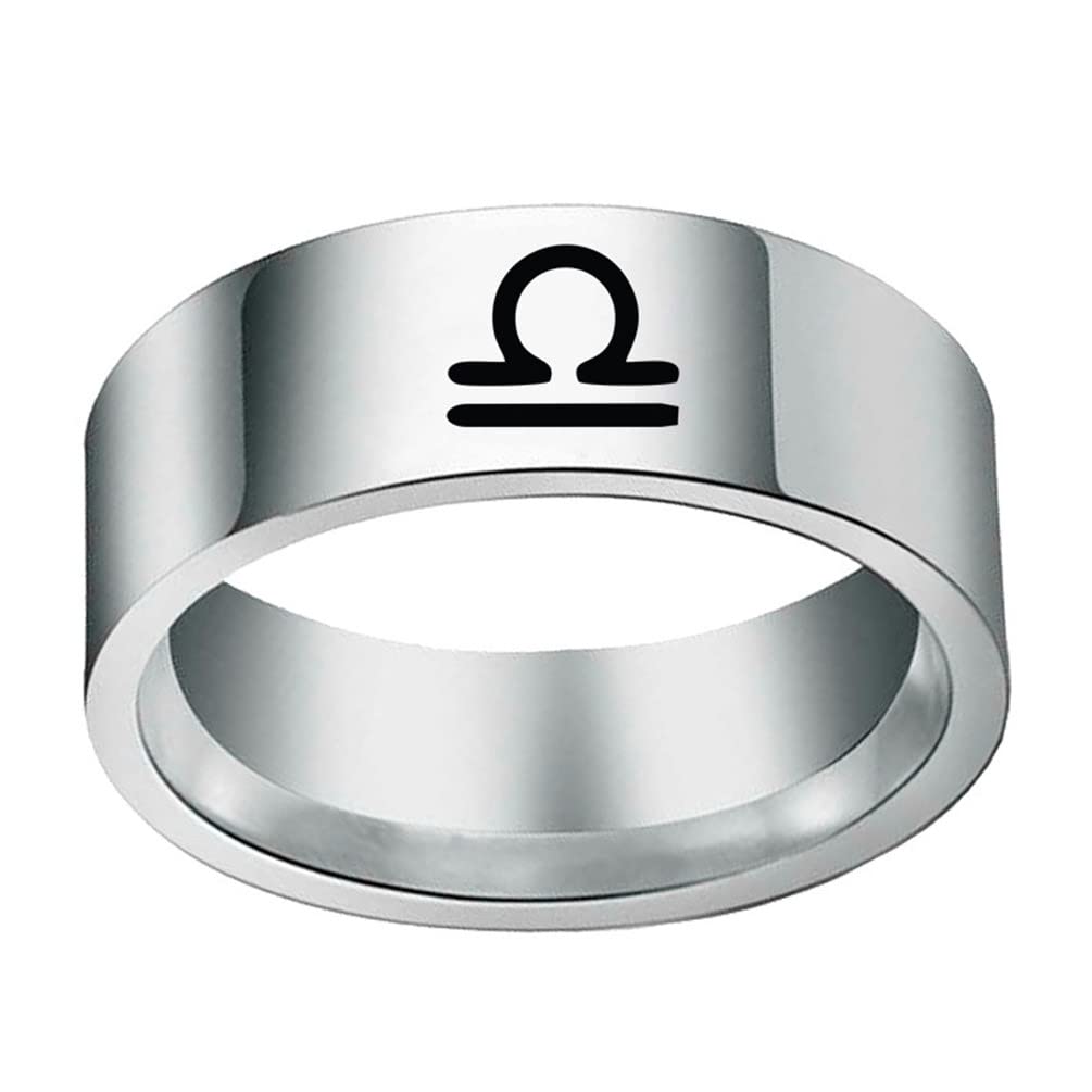 Unisex 12 Zodiac Sign Statement Ring