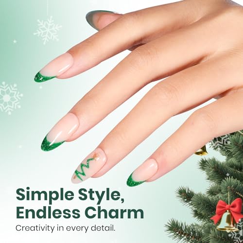 Image of Beetles Green Gel Nail Polish - EverGleam Glitter Gel Polish, 15ml Soak Off UV LED Shimmer Emerald Green Nail Art Color, Long Lasting Glossy Manicurefor Salon and DIY Nail