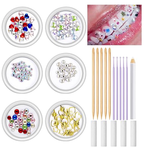 Kit de diamantes de imitación, kit de joyas dentales, adornos artificiales para bodas, fiestas de cumpleaños, adolescentes y adultos