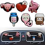 6 Pcs Medical Air Vent Clips - Cute Cartoon PVC Nurse Stethoscope Car Air Fresheners Vent Clips Funny Air Conditioning Outlet Clip Car Decoration Interior Decor Accessories for Women Men