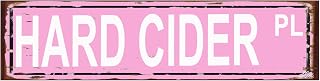 Hard Cider Street Sign – 16 x 4 Inch Rustic Metal Sign for Cider House Wall Art, Brewery Bar Decor, Gift for Cider Lover