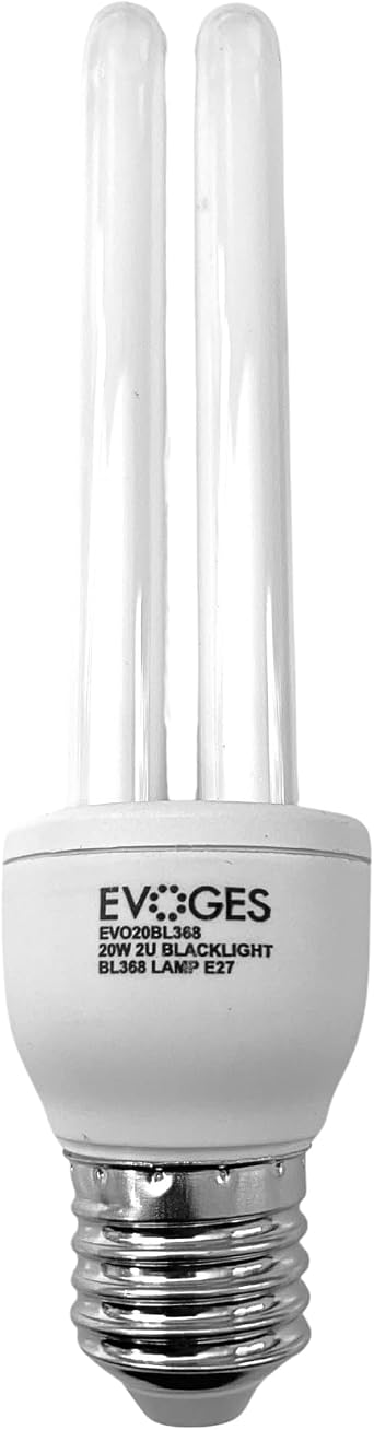 20W E27 ES BL368 Blacklight UV-A Lamp for Flying Insect Attraction, Electric Fly Killers, Zappers Traps, Pest Control, Inspection and Detection, Leak Detection, Horticulture, Authentication [Energy Class A]