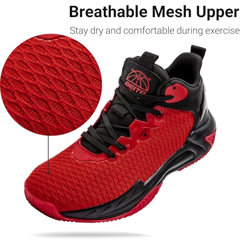 Image of Beita Basketball Shoes for Men High Upper Sneakers Breathable Sports Shoes Anti Slip