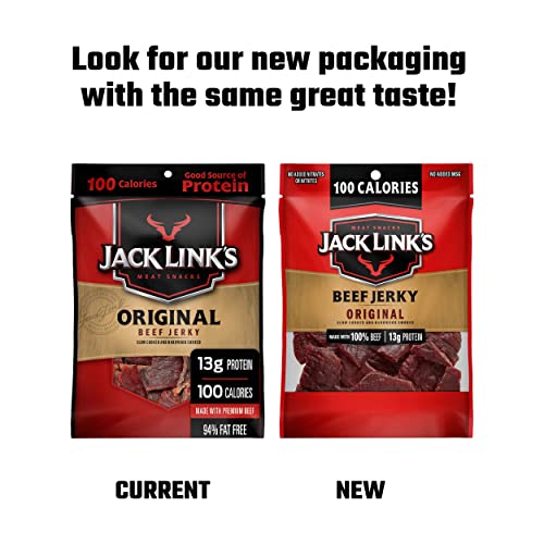 Jack Link's Beef Jerky, Original - Flavorful Meat Snack For Lunches, 13G Protein And 100 Calories, Made With 100% Beef - No Added Msg** Or Nitrates/Nitrites, 1.25 Oz (Pack Of 10) #TOP5