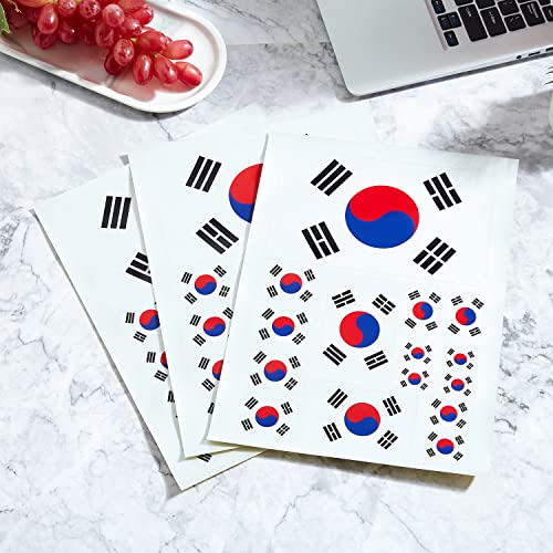 Image of CANTENDO 3Pack Korea Flag Decal - Korea Flags Reflective Vinyl Car Stickers - for Car Window Bumper Waterproof Sticker (12 x 8.5 Inch)