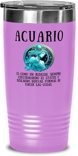 Signo Zodiacal Aries Regalo para ahijado, hijo, mamá, papa Vaso 20oz Azul claro