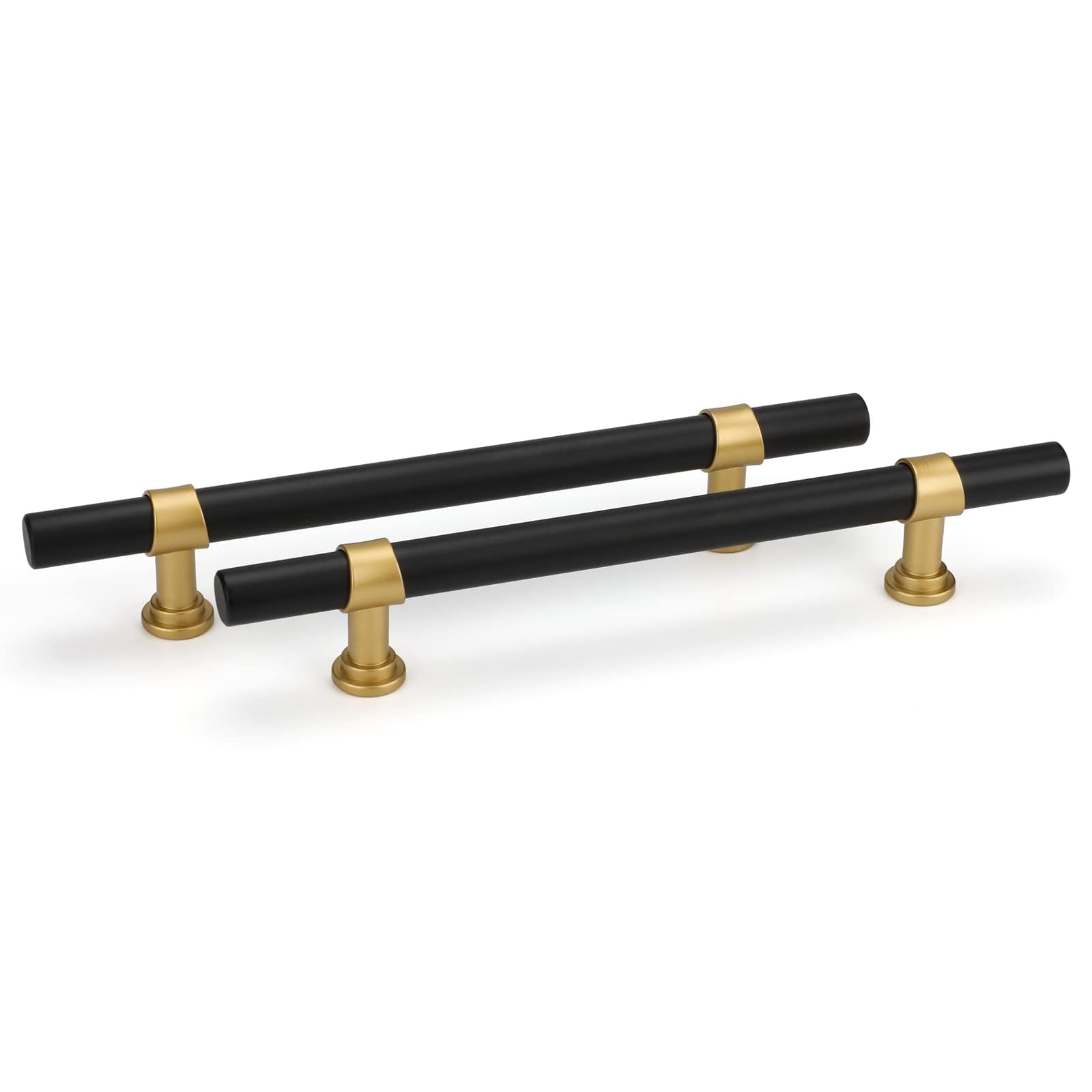 goldenwarm 10 Pack Black Cabinet Pulls Black and Gold Cabinet Handles, Barrel Cabinet Handles Drawer Pulls Kitchen Cabinet Hardware,6-1/4 inch Gold Pulls Hardware
