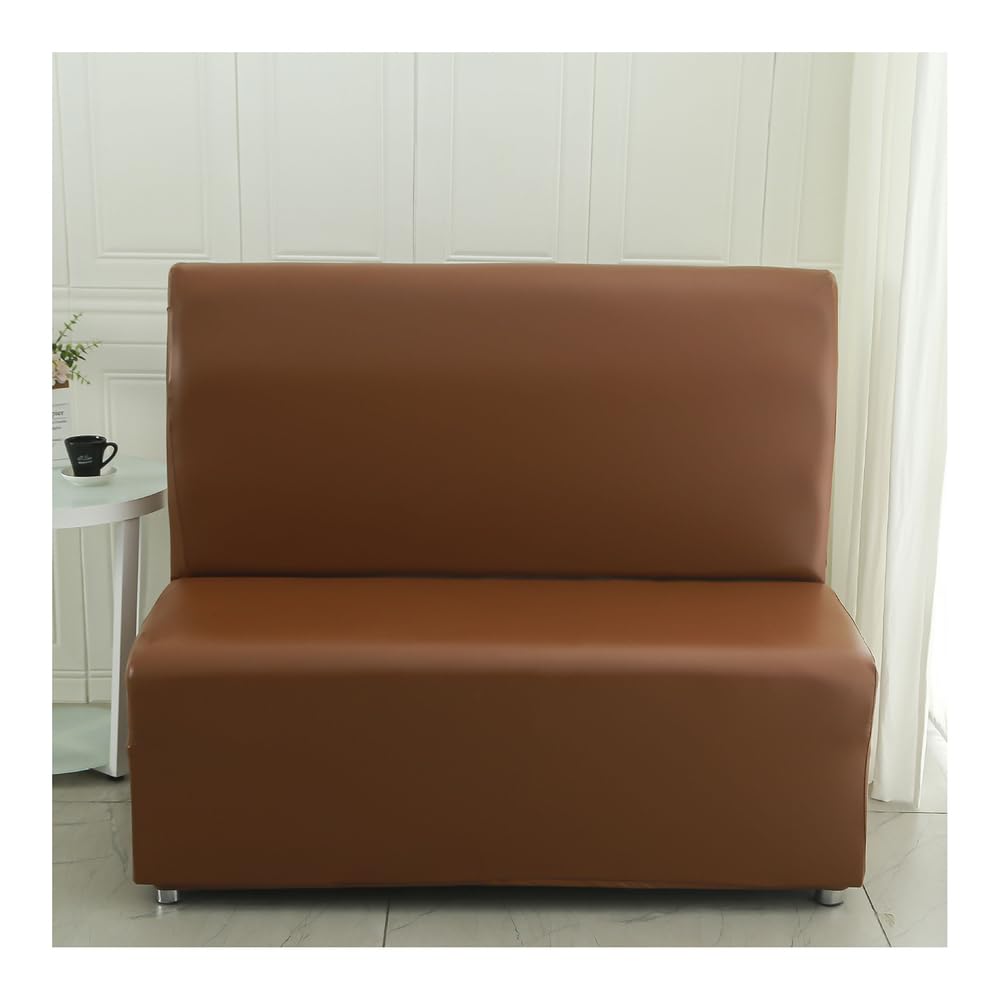 YANGAFJDUA Waterproof Armless Sofa Chair Covers Slipcovers with Elastic Bottom, Stretch Armless Couch Slipcover without Arm PU Futon Covers Slipcovers Non-Slip Chair Furniture Protector
