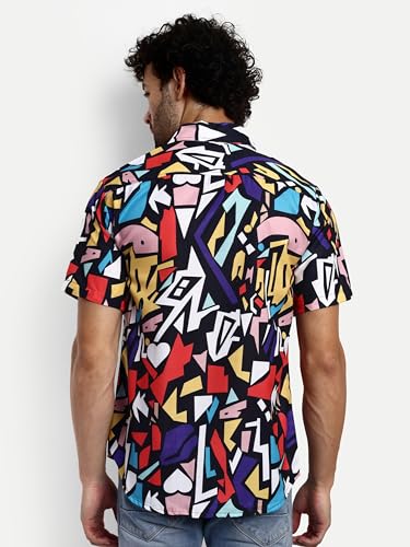 Image of GRECIILOOKS Men's Shirt - Summer Button Down Shirts || Half Sleeve Shirt for Man||Stylish Mens Casual Shirts||Formal and Comfort Rich Printed Shirt`s for Mens