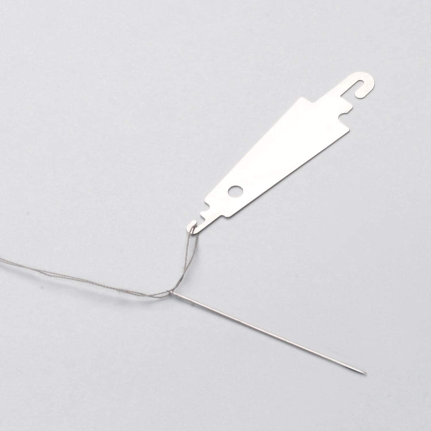 60pcs Stainless Steel Needle Threader Embroidery Cross Stitch Needle-Threading Sewing Needlework DIY Tool for Large Eye Needles