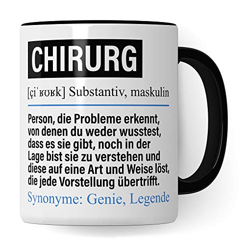 Pagma Druck Tasse Chirurg lustig, Chirurg Geschenk, Spruch Chirurgie Arzt Kaffeebecher Geschenkidee, Kaffeetasse Beruf Unfallchirurg Schönheitschirurg Chirurgie Teetasse Becher