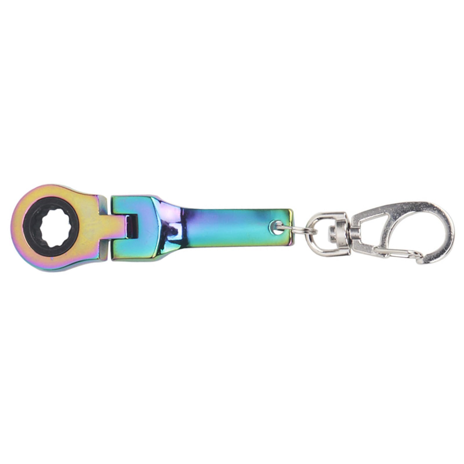 Zxfdsfdbnm Color Flexible 10Mm Ratcheting Wrench Metal Keychain With 180 Degree Flexible Rotation Head For Fastening Application Portable Wrench