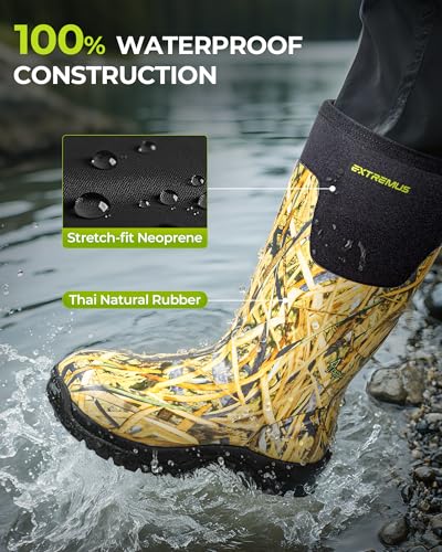 Image of Extremus by KastKing MudRidge Rubber Boots for Men, 100% Waterproof Boots