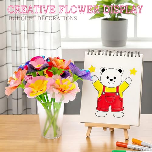 Beeyouk DIY Fabric Flower Bouquets Accessories, About 174pcs Kids Flowers Press Kit Toy Accessories,Arts & Crafts Supplies for Girls,Craft Kits for Kids 6-8 4-5 8-12