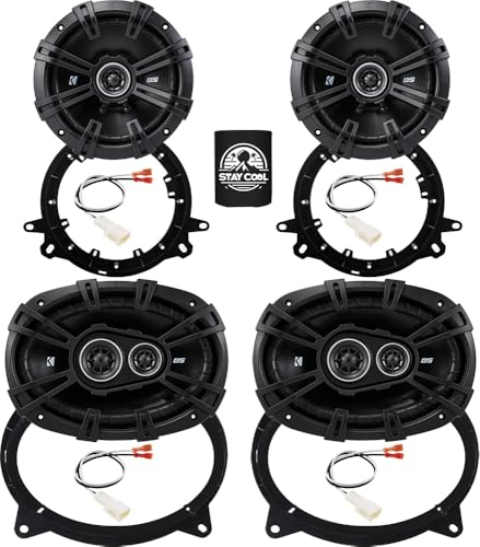 Kicker Speakers 6X9 & 6.5 inch for Toyota Highlander 2014-2019 Upgrade Kit - 2 Pairs of DS Series with Adapters and Harness, Car Audio Front & Rear Door Speaker DSC6930, 43DSC69304 & DSC650, 43DSC6504