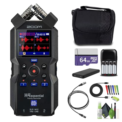 Zoom H4essential 4-Track 32-Bit Float Portable Audio Recorder With Accessibility Option, Stereo...