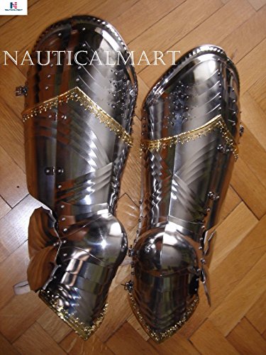NauticalMart Combat Leg Armor, Plate Legs, cuisses with poleyns Medieval Steel Leg Guards