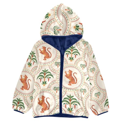 Tiger and Tree Girls Fleece Jacket Girls Fall Jacket Girls Zip Up Hoodie Girls Sherpa Jacket 2-10T