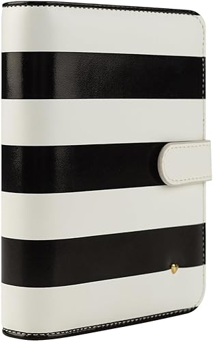 FranklinCovey Miranda - Carpeta con anillas para planificadores FranklinCovey Piel sintética - Carpeta a presión (bolsillo, a rayas)