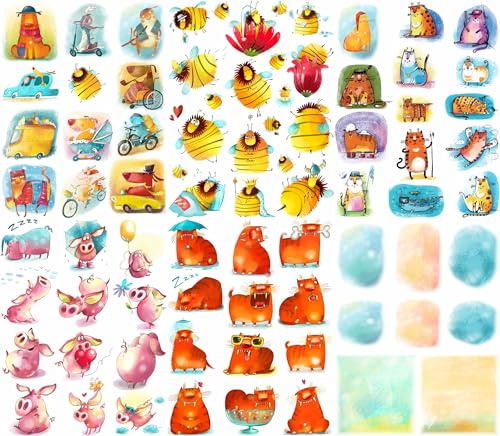 Papier de riz découpage animaux collage scrapbooking sans pli 20x25 cm