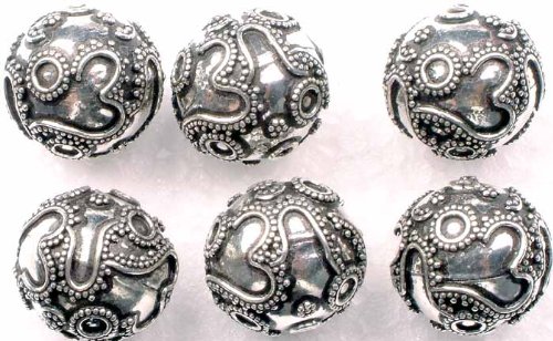 Exotic IndiaSterling Om Beads (Price per Four Pieces) -