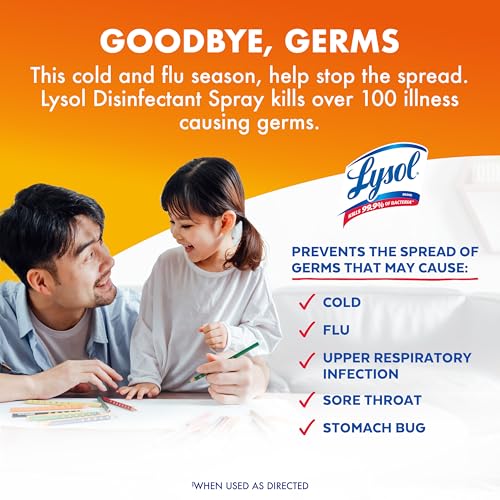 Lysol Disinfectant Spray, for Cleaning and Deodorizing, Lavender & Cotton Blossom + Mango & Hibiscus (Pack of 4) - image 5