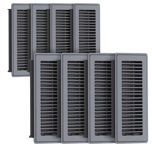 Floor Register 4 x 12, 8 Pack – Gray Heavy-Duty