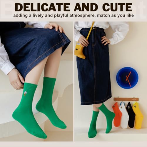 Image of IIG Women's Fashion Cute Cotton Socks Novelty Funny Above Ankle Crew Socks Holiday Gifts for Women 4 /5 Pairs