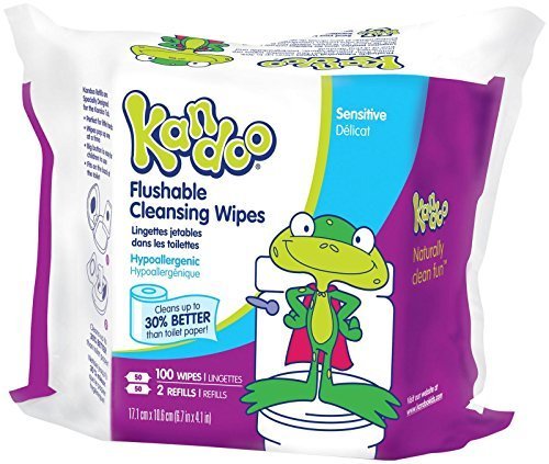 Kandoo Flushable Sensitive Toddler Wipes Refill 100ct by Kandoo