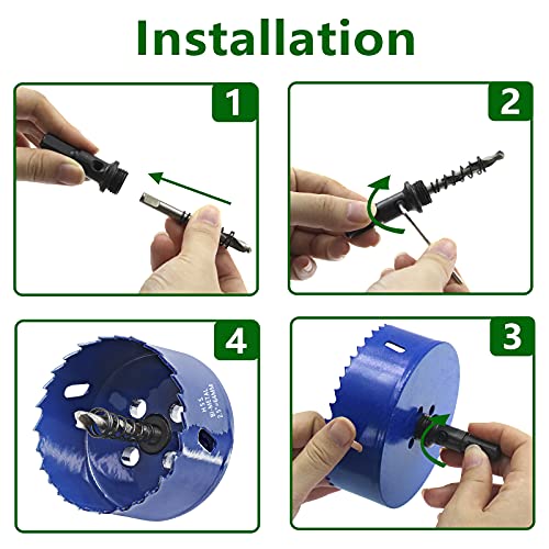 Image of Luomorgo 64mm /2-1 /2 inch Hole Saw, 1 1 /4 inch Cutting Depth HSS Bi-Metal Hole Cutter for Wood Cornhole Boards Plastic Drywall & Metal Sheet