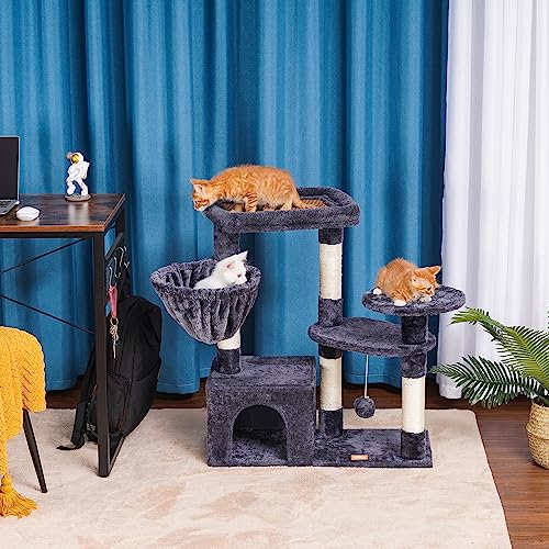 Heybly Cat Tree Cat Tower Condo With Sisal-Covered Scratching Posts And Cooling Mat For Kitten Smoky Gray Hct001Sg #TOP7